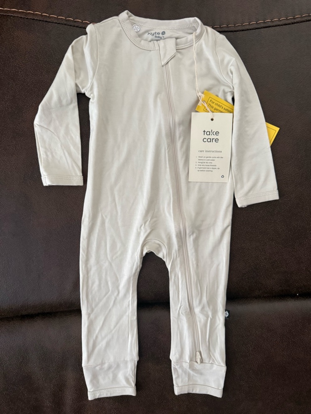 Kyte BABY Zip One-Piece Footie Romper in Light Gray